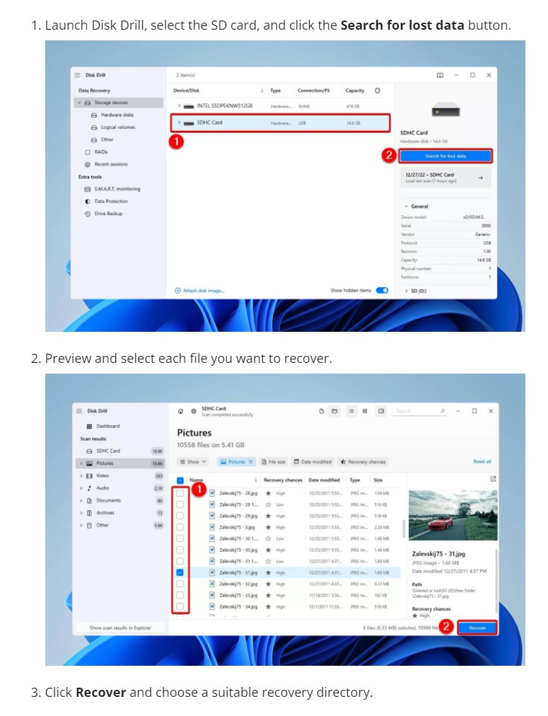 screenshot usage example